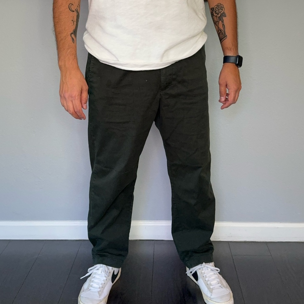 Uniqlo Drawstring Wide Leg Pants in  Forest Green